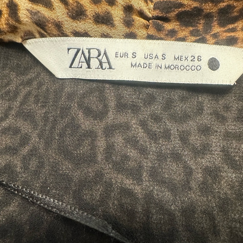 Zara leopard print, sheer blouse dress - Picture 6 of 8